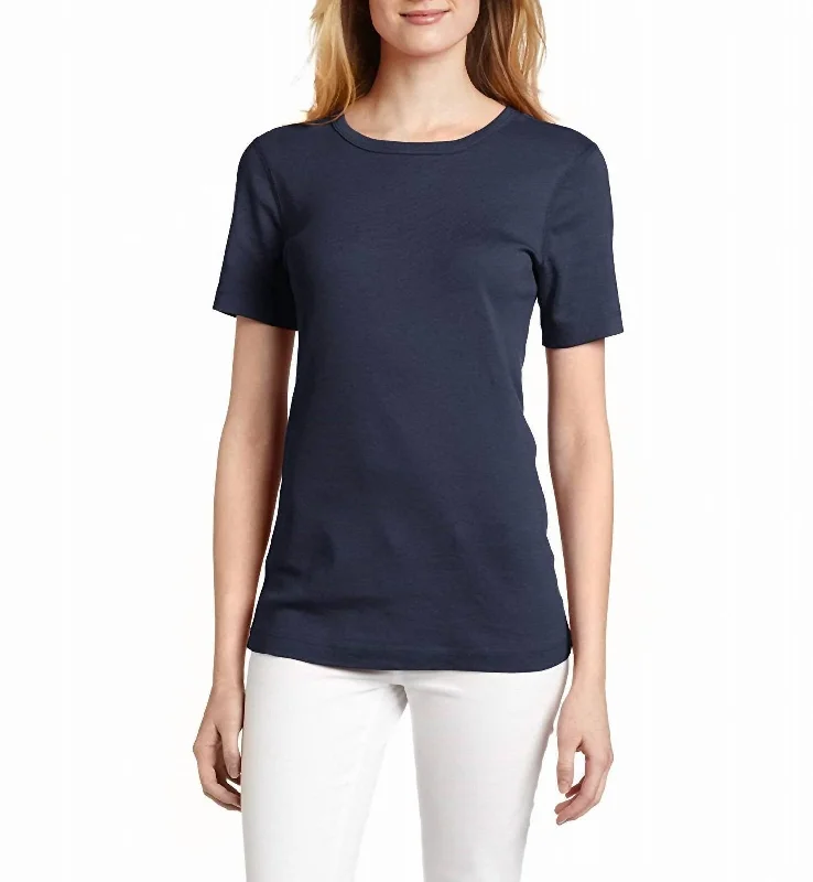 Women's Classic Attire Short Sleeve Crew Neck T-Shirt In Night Iris