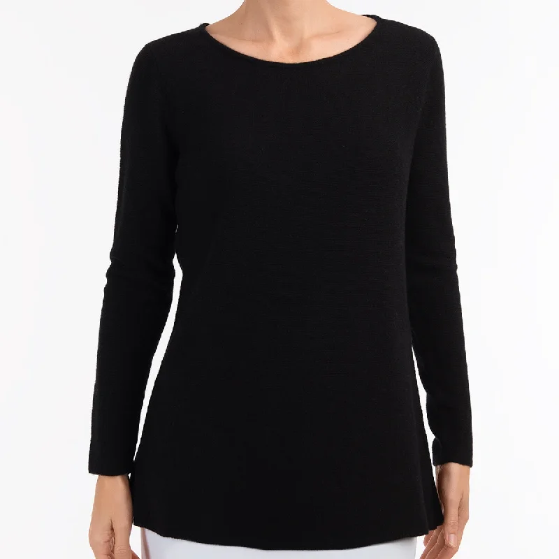 Formal Attire For Women Round Neck Pullover in Black