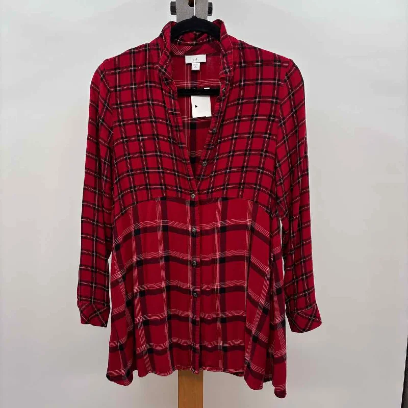 Women Clothing JJill Women's Size XSP Red Plaid Tunic