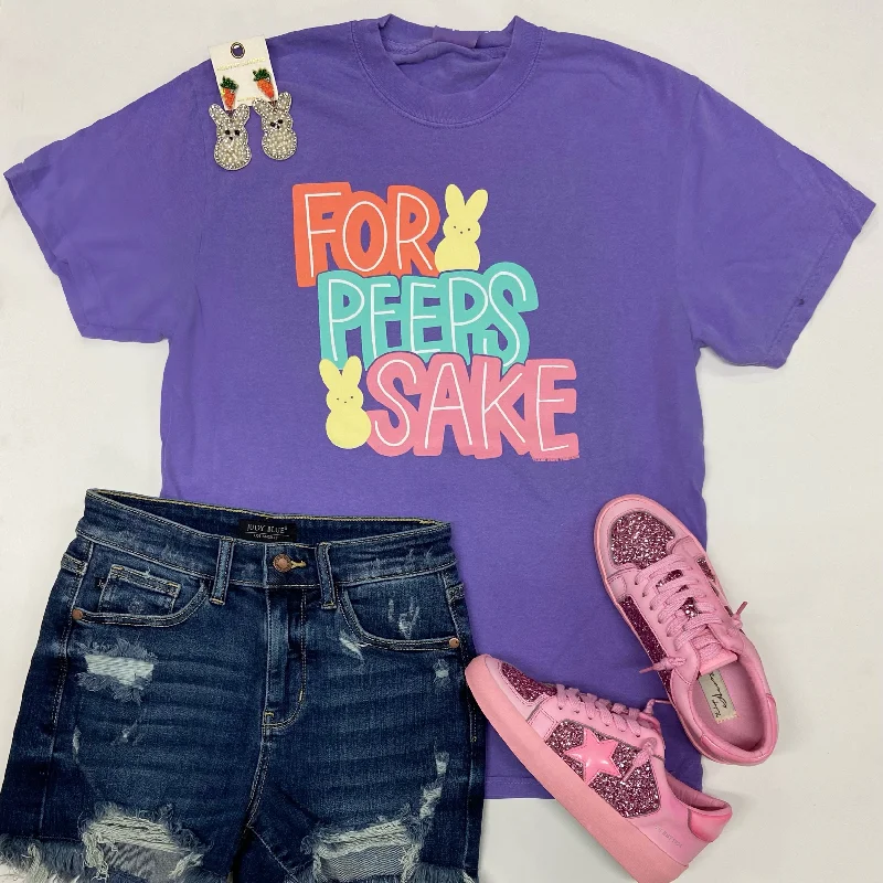 Women's Trendy Attire For Peeps Sake Short Sleeve Graphic Tee in Purple