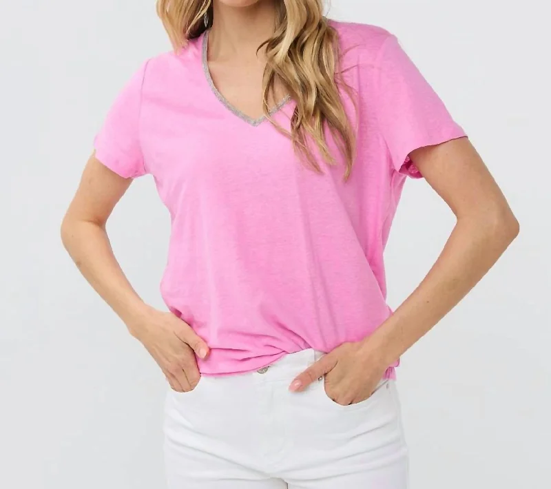 Women's Activewear Garments Fancy T-Shirt In Sorbet