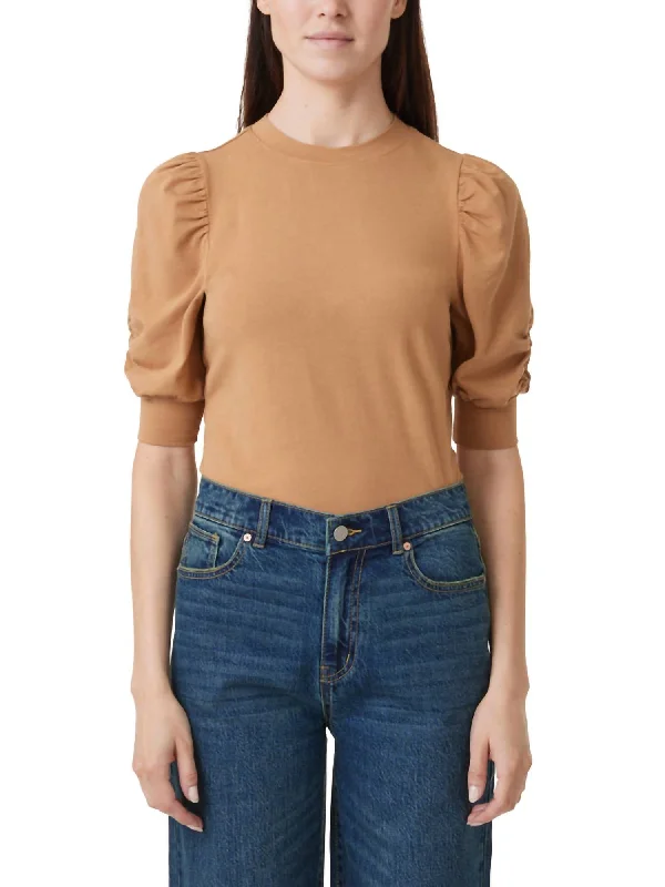 Affordable Women's Clothes Gathered Sleeve Knit Top