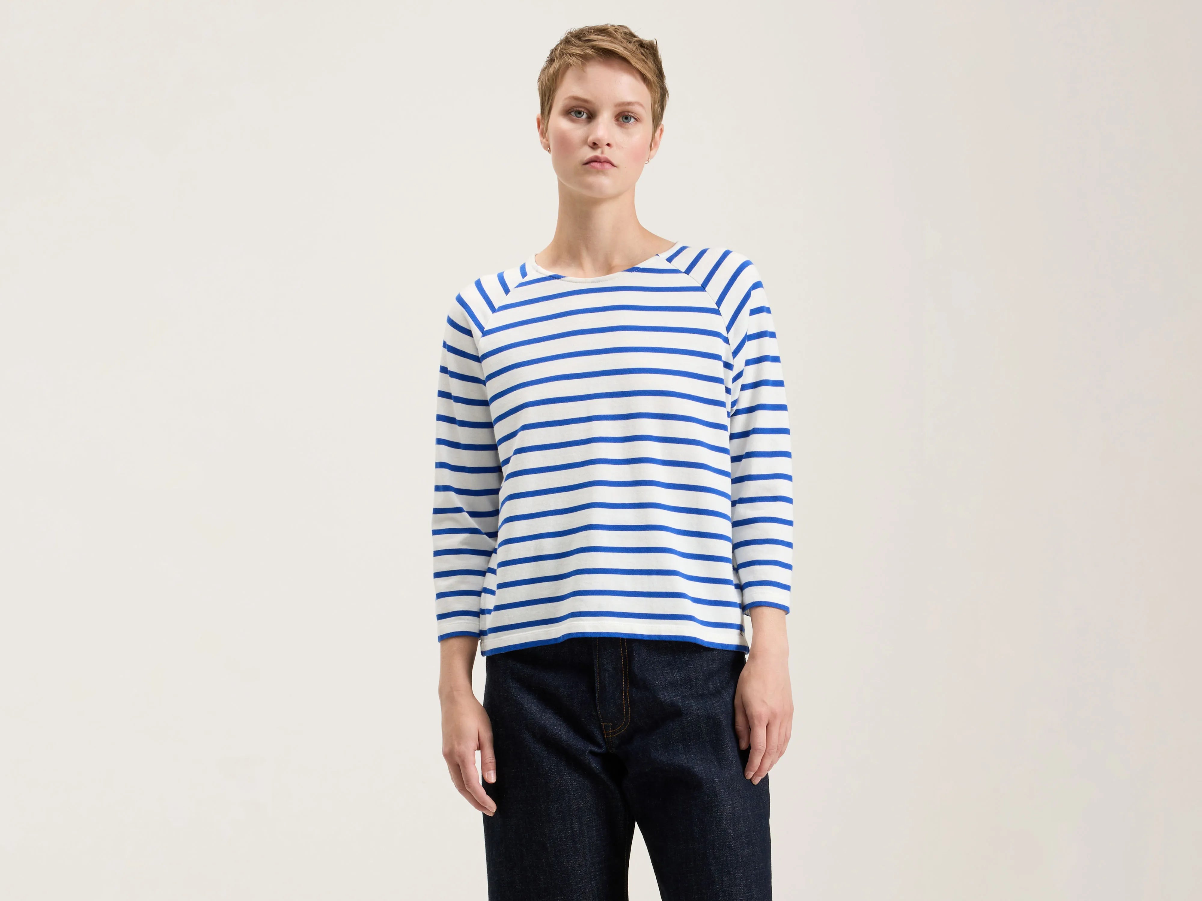 Women's Seasonal Attire Maow crew-neck t-shirt (242 / W / STRIPE C)