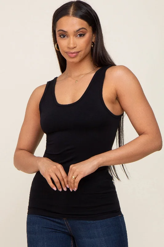 Women's Clothing Online Black Seamless Tank Top