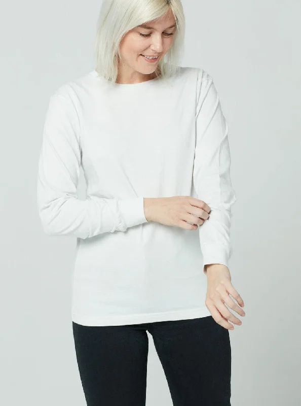 Women's Plus-Size Attire Unisex Long Sleeve - White