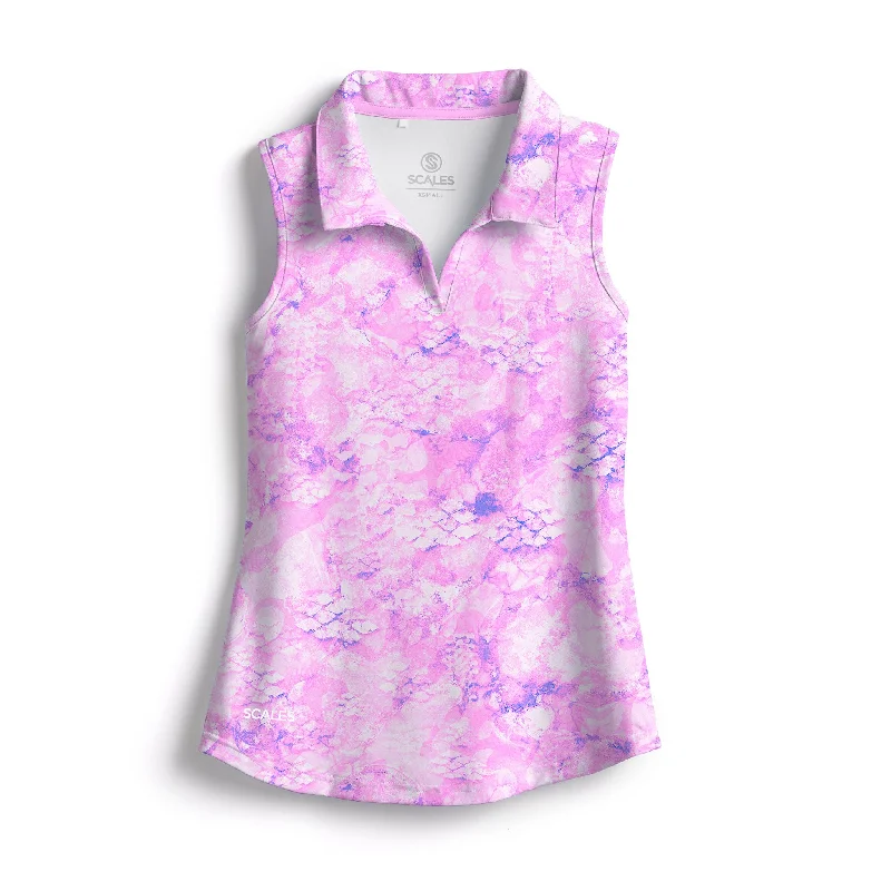 Woman Clothing Scales Camo Womens Sleeveless Polo