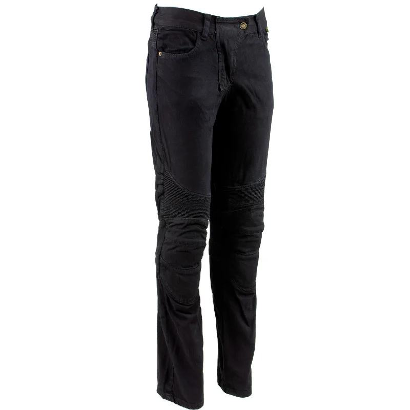 Women's Elegant Evening Outfit Ladies XS2823 Black Denim Motorcycle Pants with CE Approved Armor