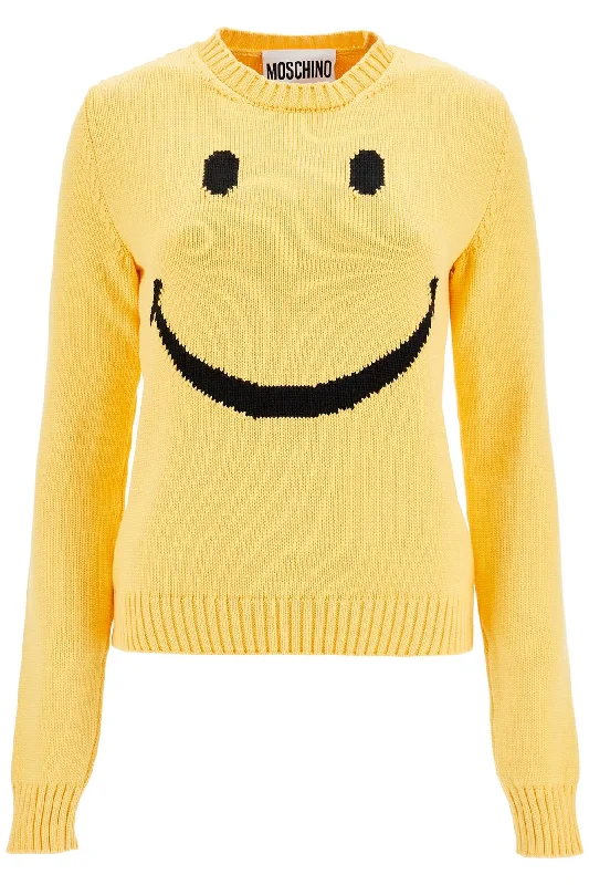 Women's Outerwear Garments Moschino Women's "Smiley Cotton Blend T-Shirt