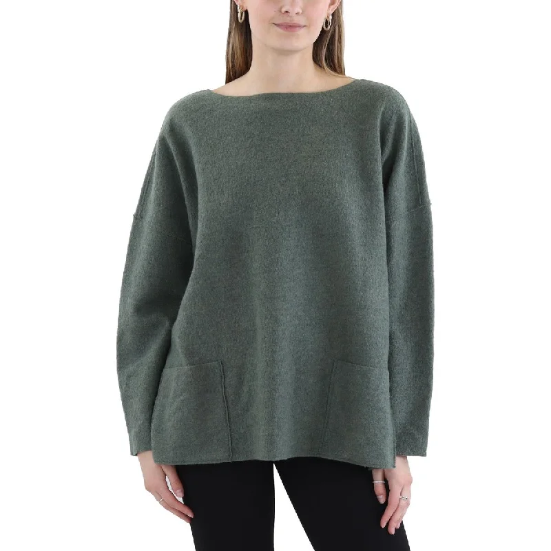 Modern Women's Apparel Womens Textured Wool Pullover Top