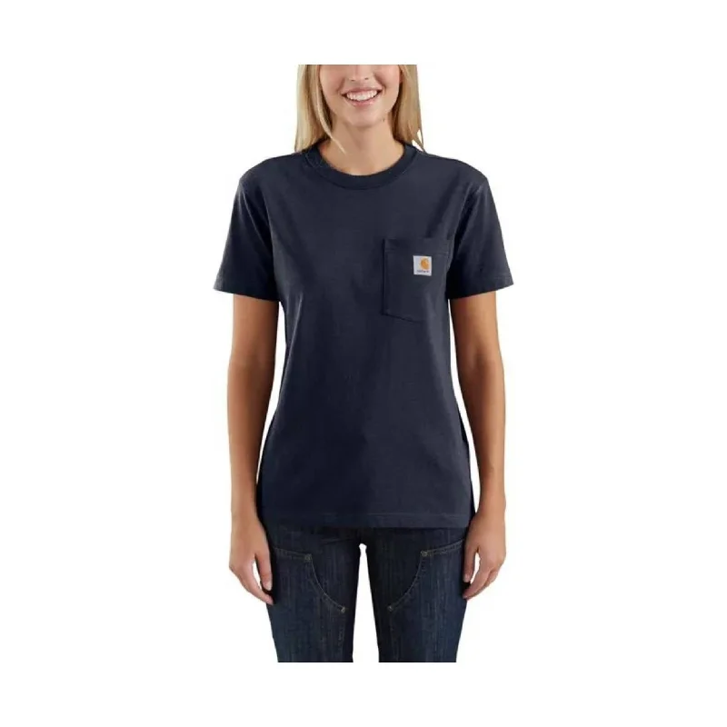 Women's Comfy Loungewear Outfit Carhartt Women's Loose Fit Heavyweight Short-Sleeve Pocket T-Shirt - Navy