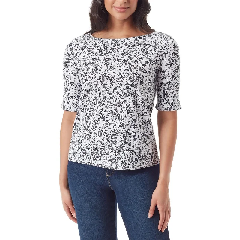 Women's Luxury Attire Womens Printed Cotton Pullover Top