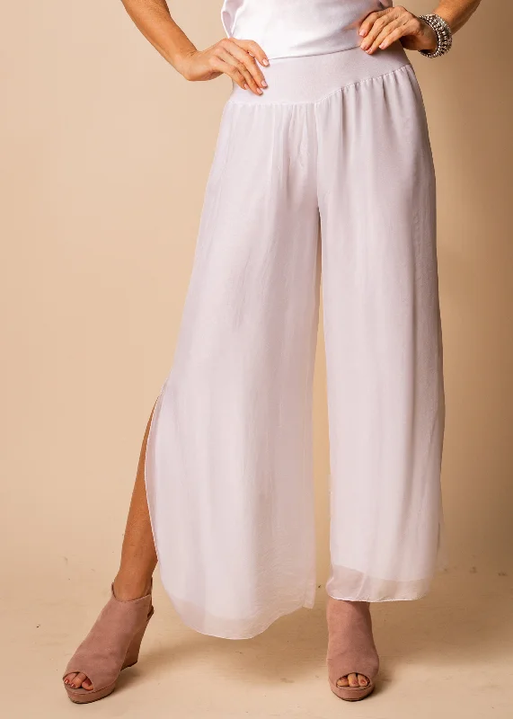 Women's Apparel Gia Silk Pants in White