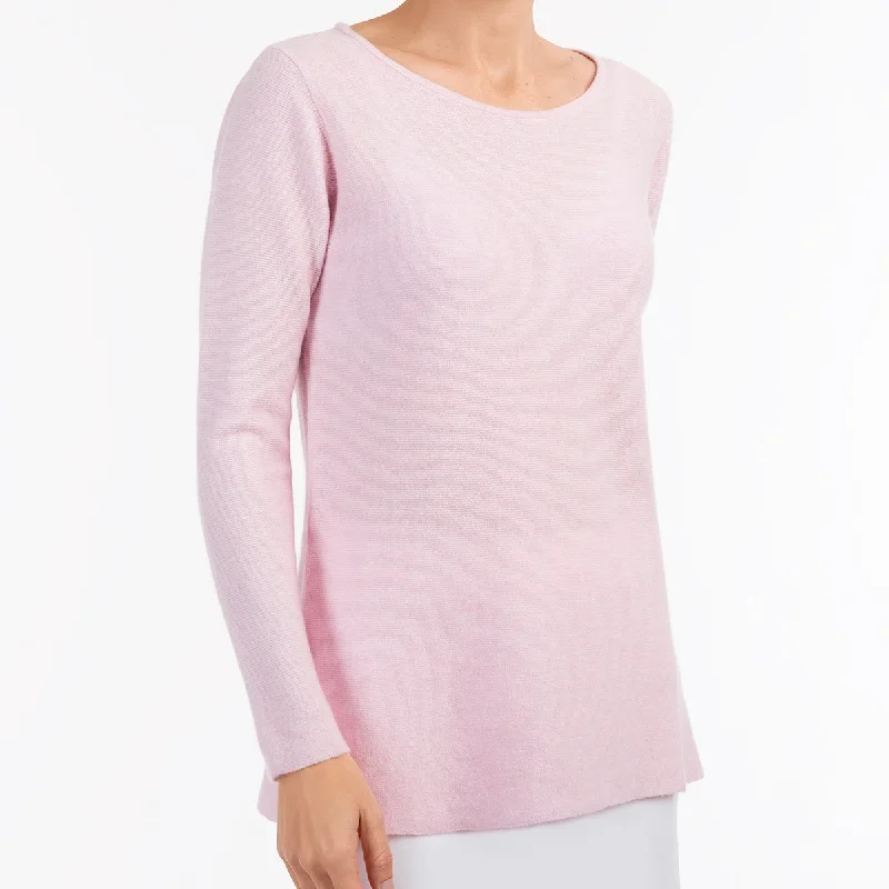 Casual Attire For Women Round Neck Pullover in Pale Pink