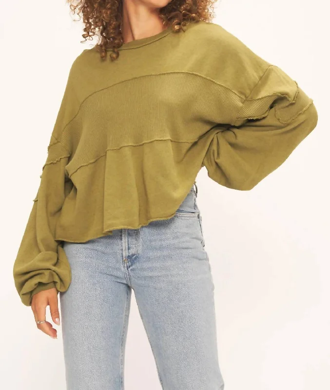 Graceful Fashion Jai Seamed Sweatshirt In Seaweed