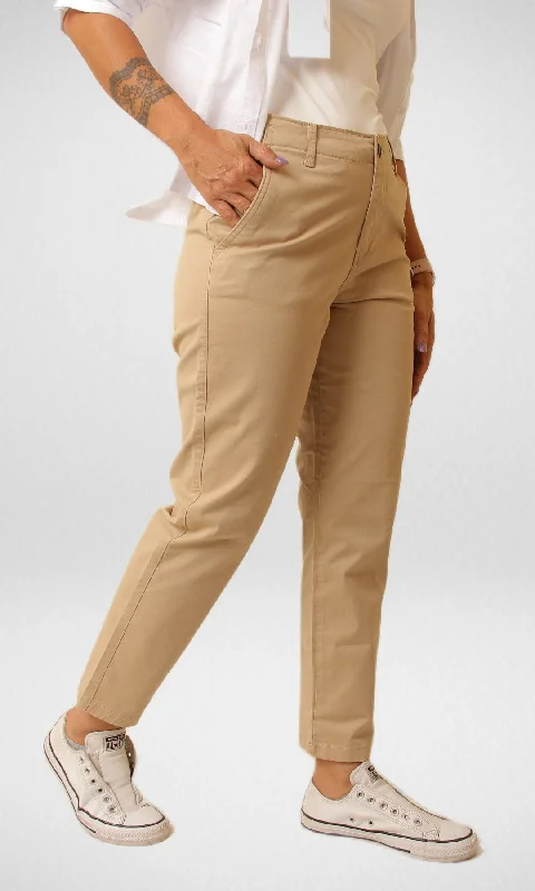 Women's Formal Event Outfit Women Gabardine Pants (Beige)