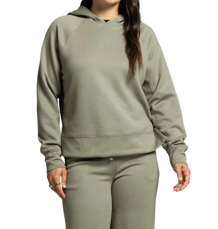 Clothing Woman Carly Hoodie In Vetiver Rib