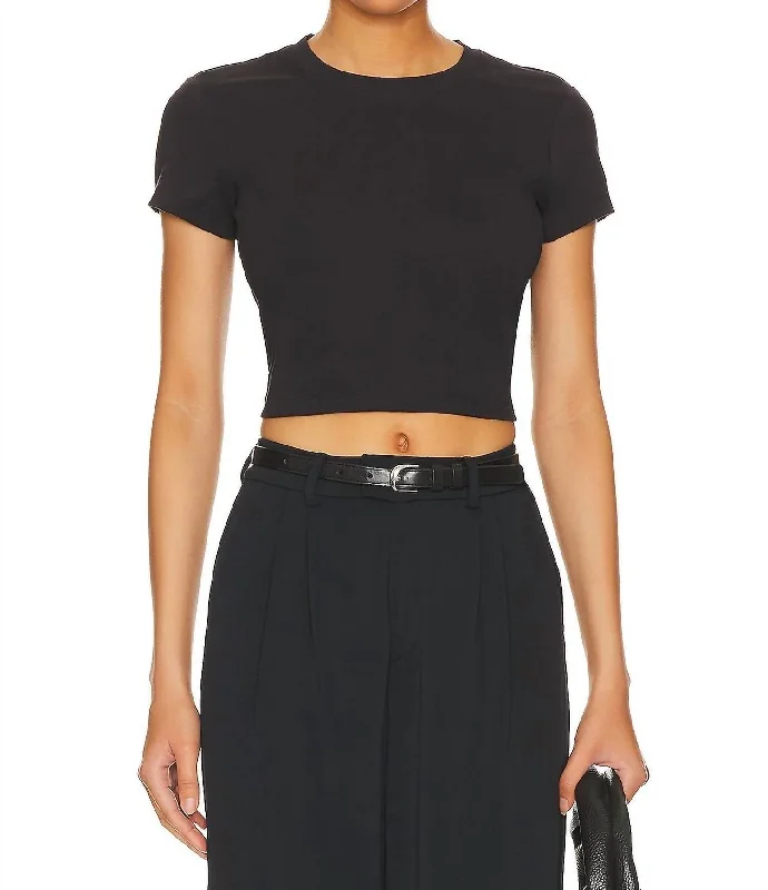 Women's Luxury Garments Tomboy Cropped Tee In Black