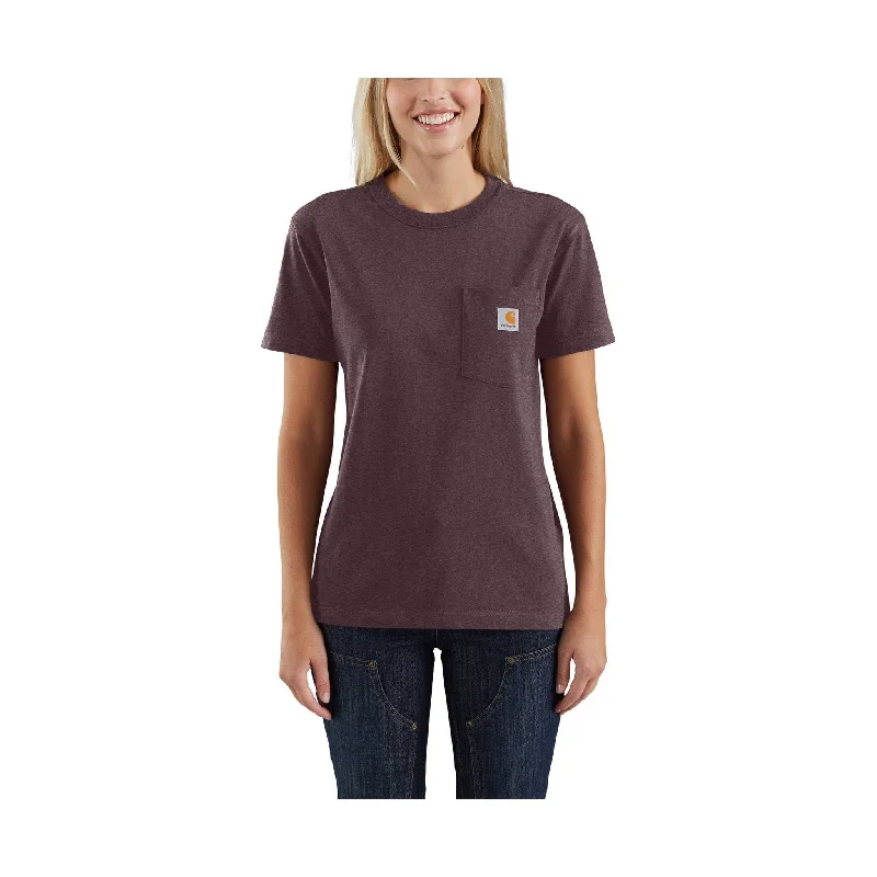 Women's Casual Wear Outfit Carhartt Women's Loose Fit Heavyweight Short-Sleeve Pocket T-Shirt - Blackberry Heather