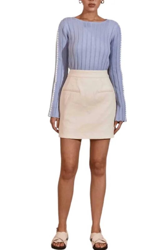 High End Women's Wear Eli Knit Top In Blue/white