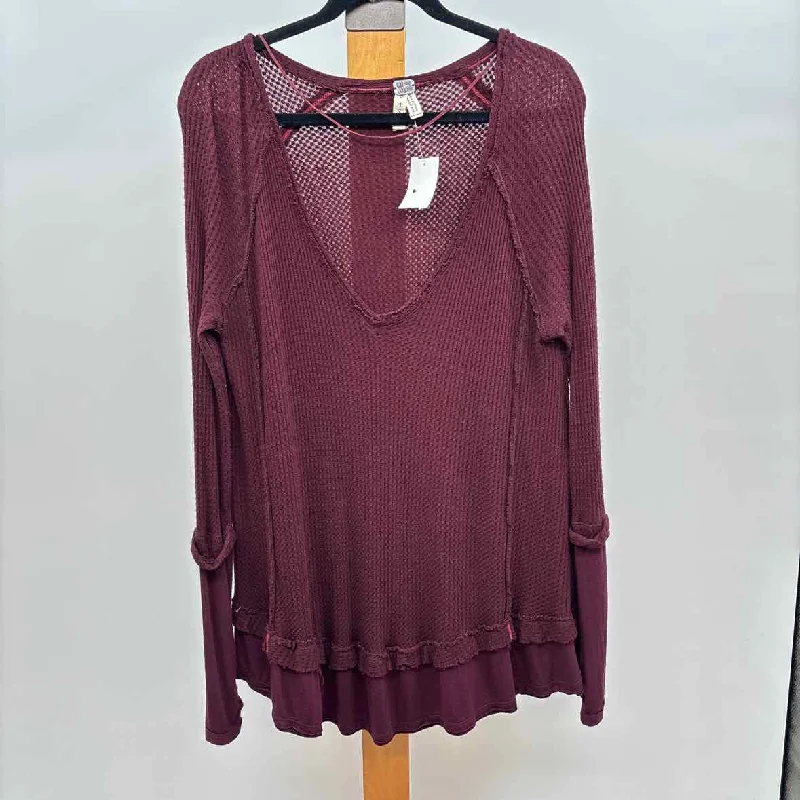 Extreme Clearance Deals We the Free Women's Size XL maroon Waffle Tunic