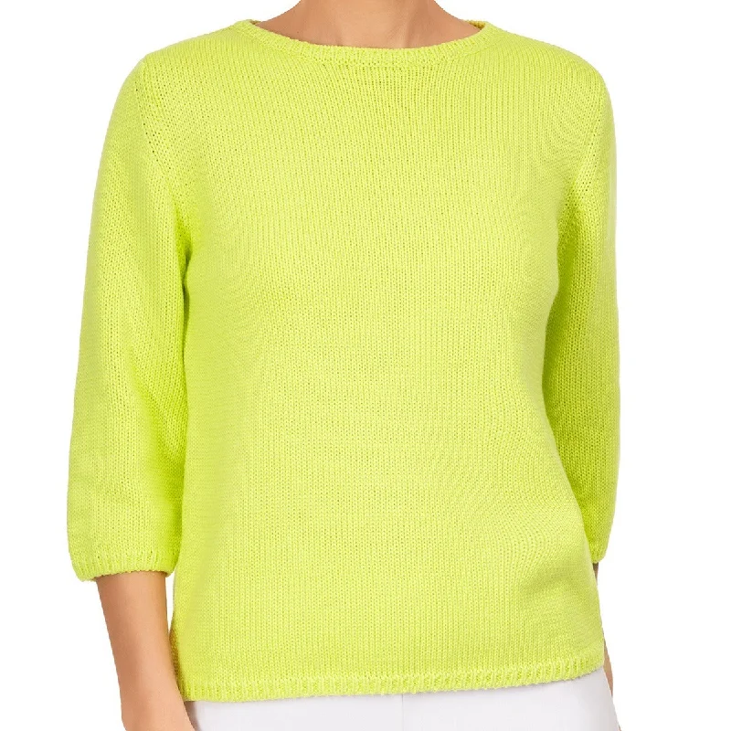 Women's Evening Garments 3/4 Sleeve Pullover in Lime