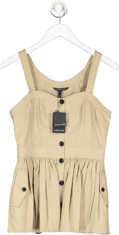 Edgy Fashion Marissa Webb Beige Brielle Canvas And Tulle Seamed Trench Vest UK S