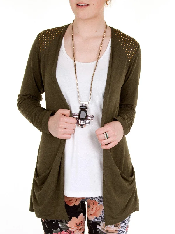 Women's Elegant Formal Outfit 3248 // Drop Pocket Cardigan