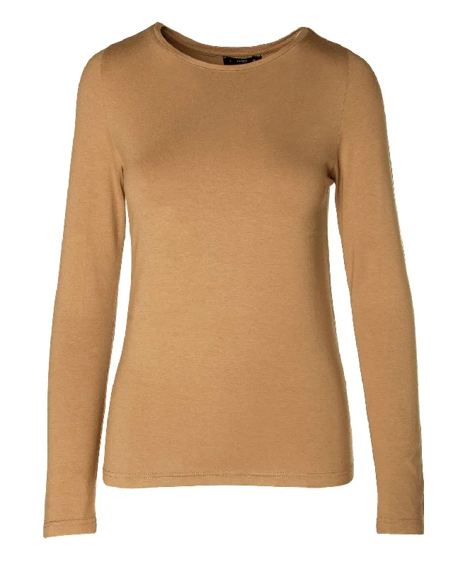 Women's Fashion Essentials Women's Boat Neck T-Shirt In Camel