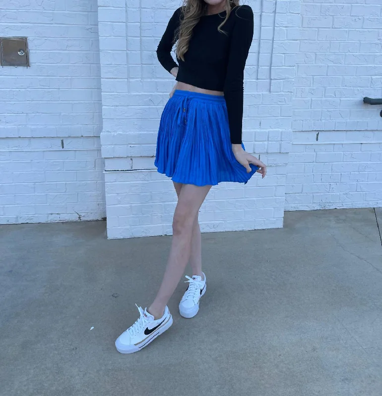 Discount Store Pleated Mini Skort In Sapphire