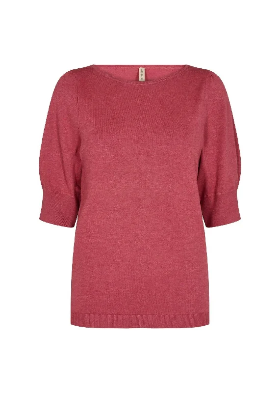 Bold Fashion Women's Melange Knit Top In Berry