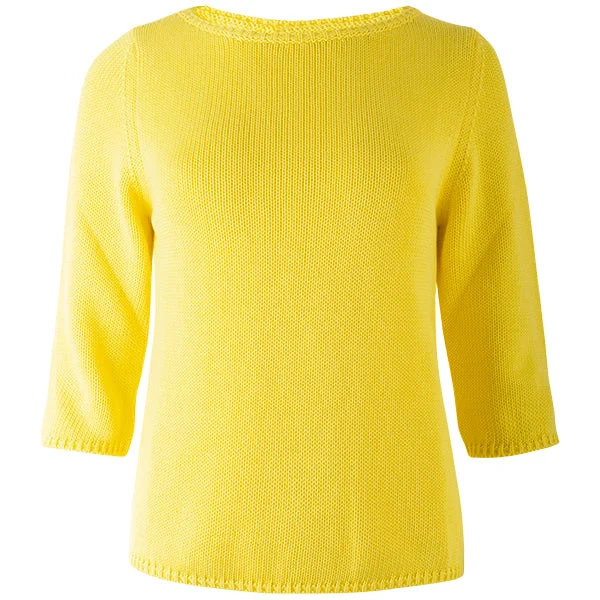 Modern Women's Attire 3/4 Sleeve Pullover in Yellow