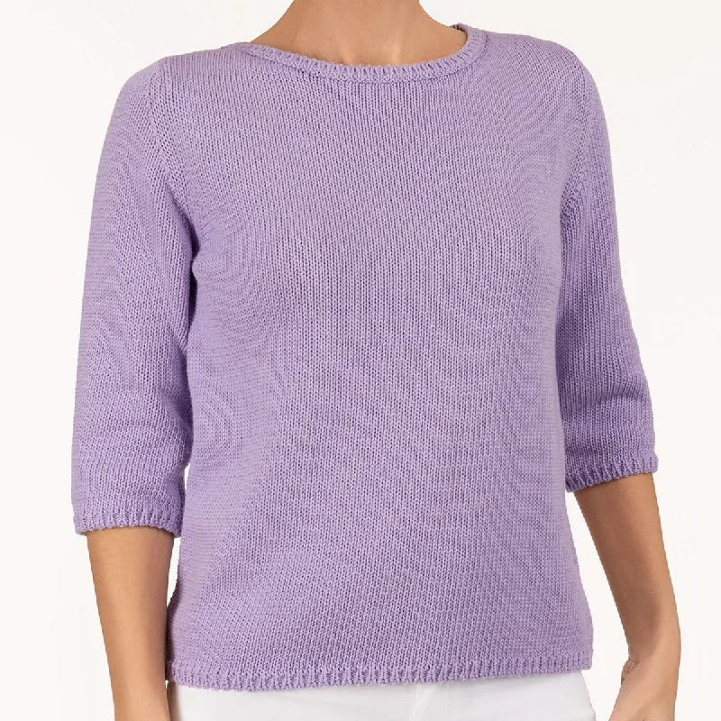 Women's Layered Outfit 3/4 Sleeve Pullover in Lavender