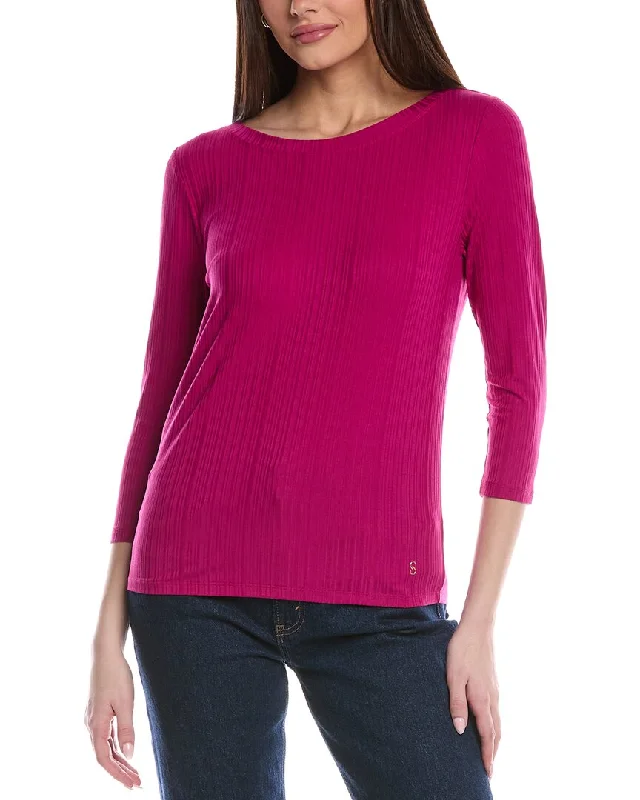 Online Shopping Boutiques St. John Sleek Rib Jersey Knit Top