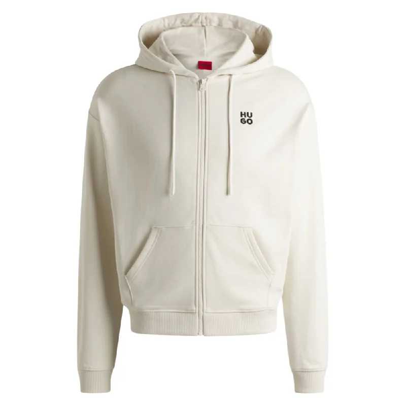 Trendy Women's Wear Cotton-terry zip-up hoodie with stacked logo