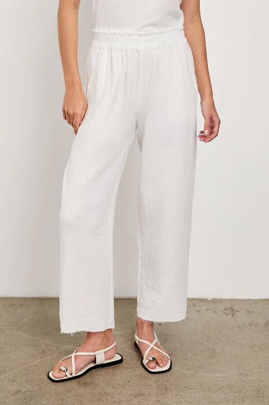 Women's Night-Out Outfit LEON CROP PANT - WHITE GAUZE