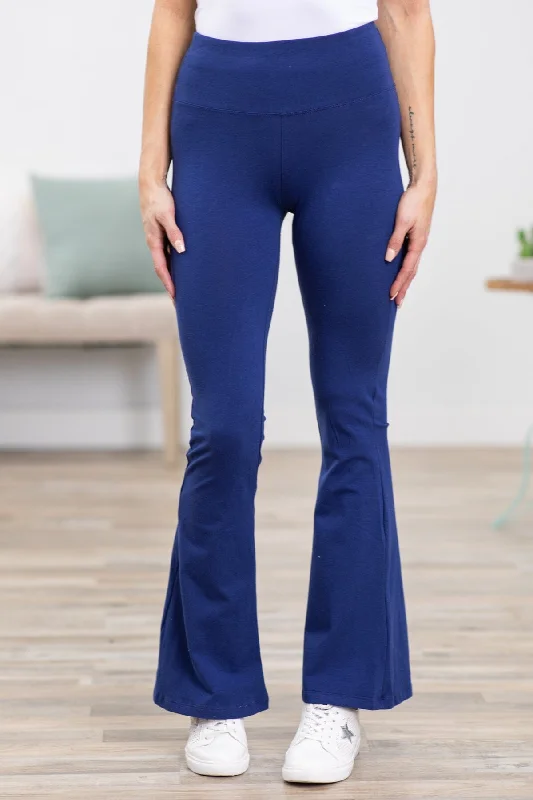 Season Sale Navy High Waist Flare Yoga Pants