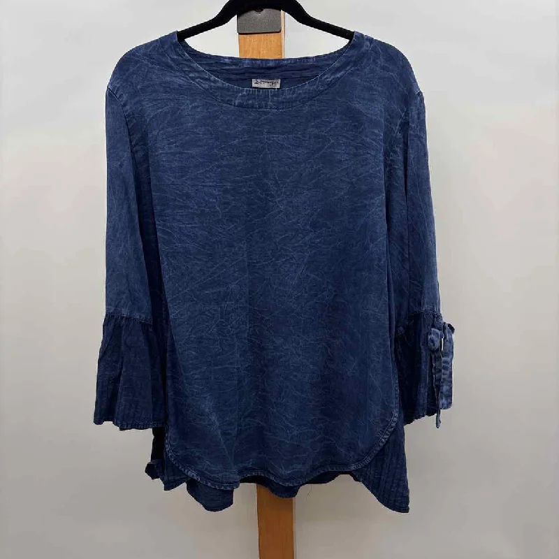 Clothing Sales Sooniya Women's Size L Blue Solid Tunic