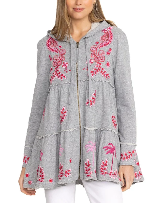 Graceful Fashion Johhny Was Cassia Tiered Hoodie