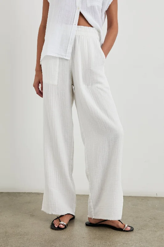 Women's High-Fashion Outfit LEON PANT - WHITE