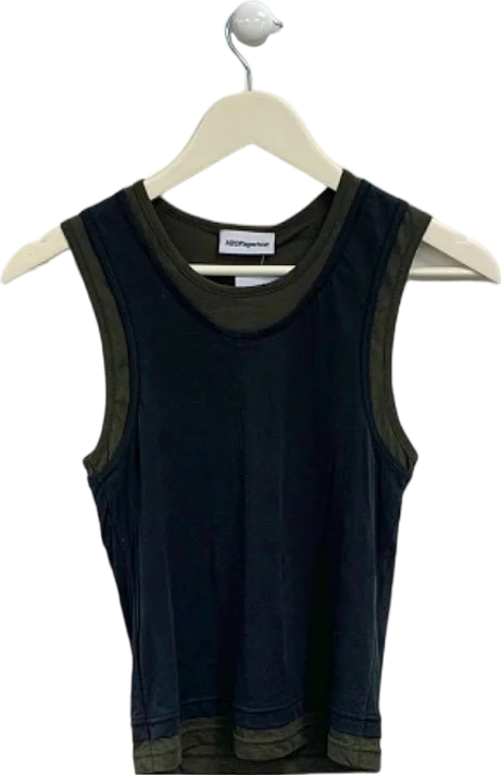 Trendy Street Style Clothing H2OFagerholt Black/Green Vest Top UK S