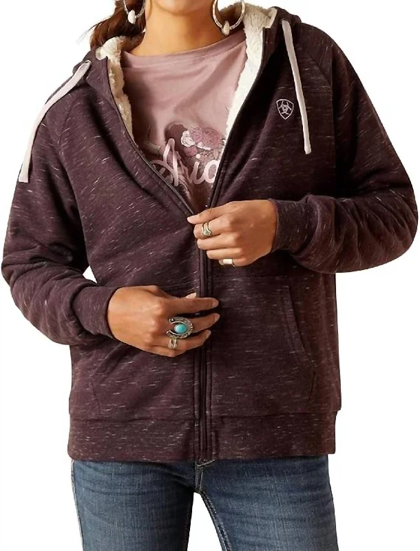 Top 10 Women's Online Clothing Stores Sherpa Hoodie Jacket In Clove Brown