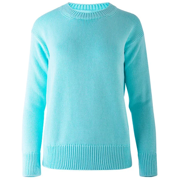 Women's Evening Wear Attire Oversized Round Neck Pullover in Light Turquoise