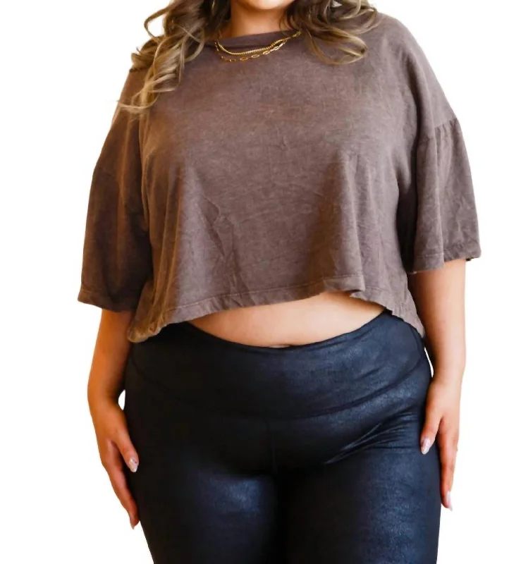 Women's Apparel And Garments Can't Handle It Cropped T-Shirt In Brown