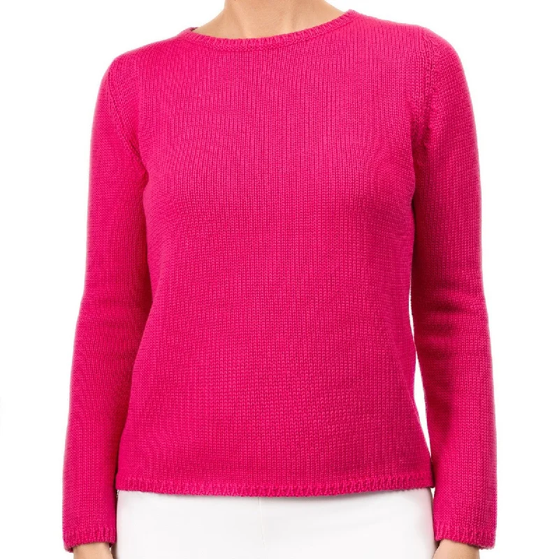 Women's Seasonal Fashion Trends Long Sleeve Pullover in Fuxia