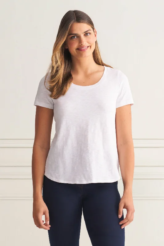 Formal Outfit For Women Organic Cotton Slub T-Shirt - White