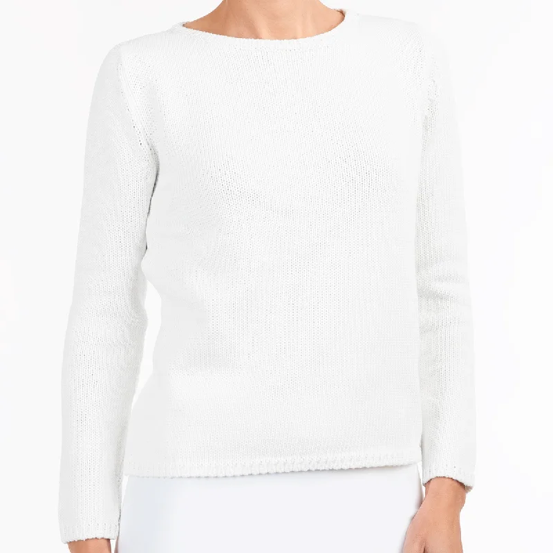 Fashionable Women's Wardrobe Long Sleeve Pullover in White