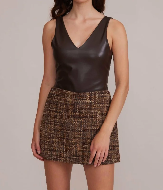 Women's Formal Event Outfit Mado Tweed Skort In Brown