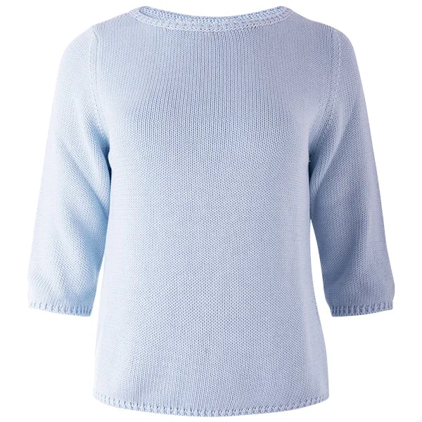 Women's Cozy Winter Attire 3/4 Sleeve Pullover in Pale Blue