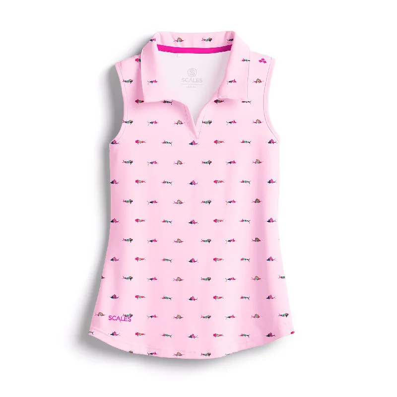 Clothing Store Trippy Fish Womens Sleeveless Polo