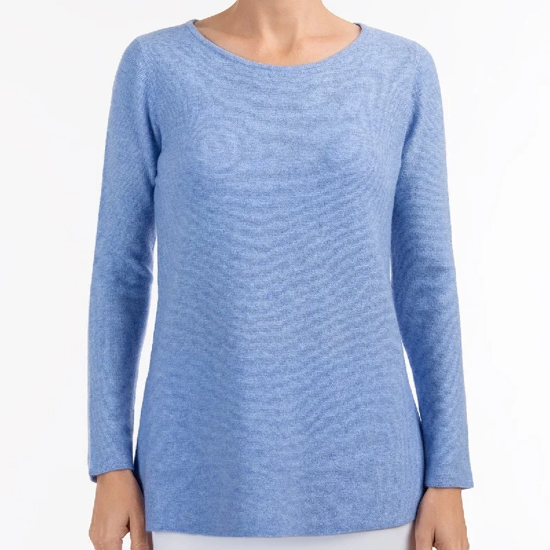 Women's Effortless Casual Outfit Round Neck Pullover in Periwinkle